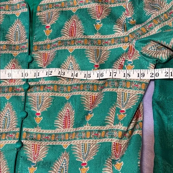 Adrianna Papell Green and Gold Jacket & Skirt Set - Picture 6 of 12